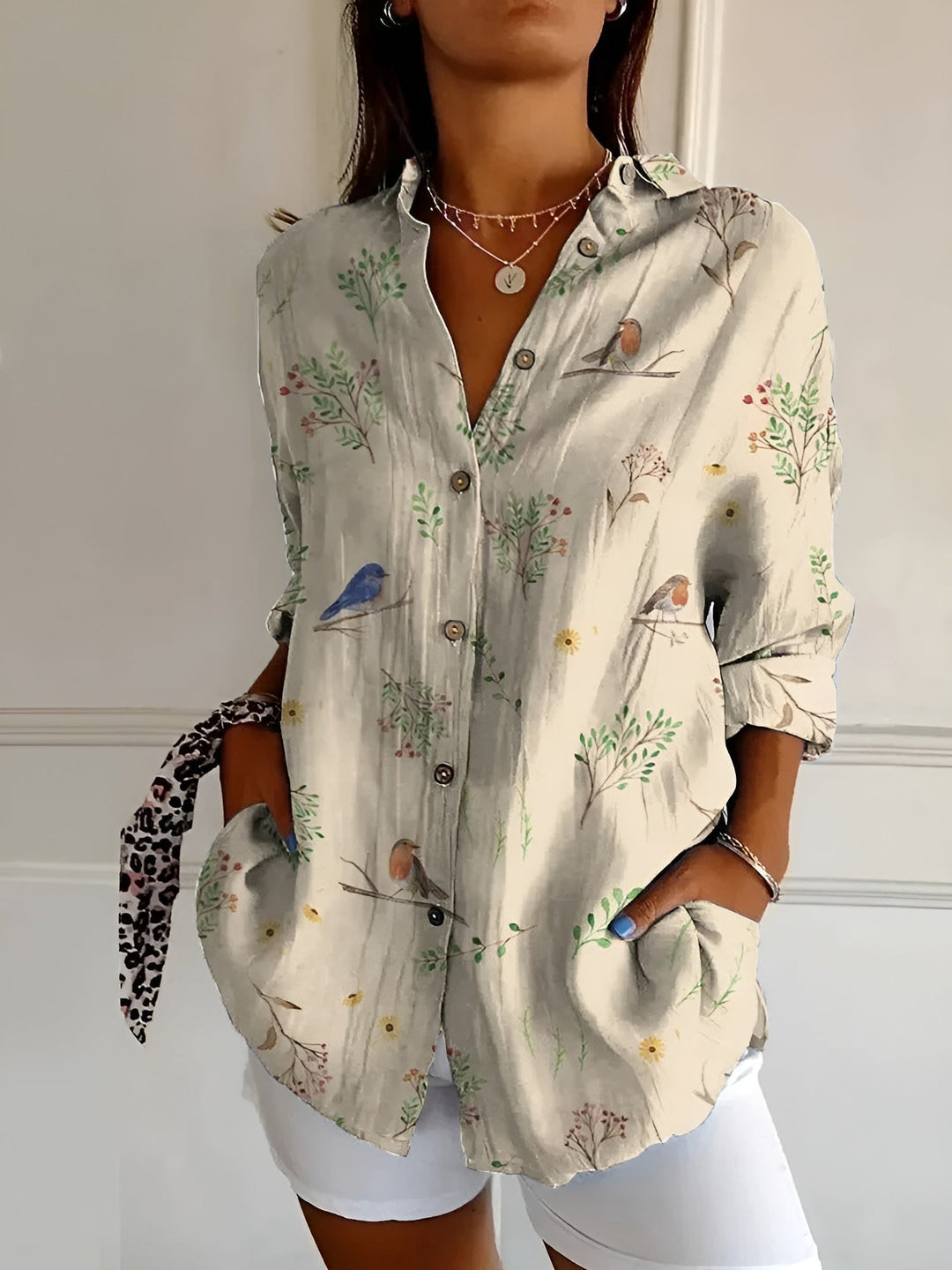 Corrine - Printed Button-Up Shirt