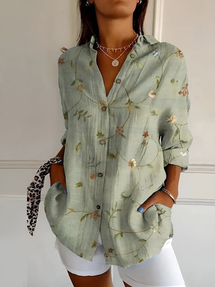 Corrine - Printed Button-Up Shirt